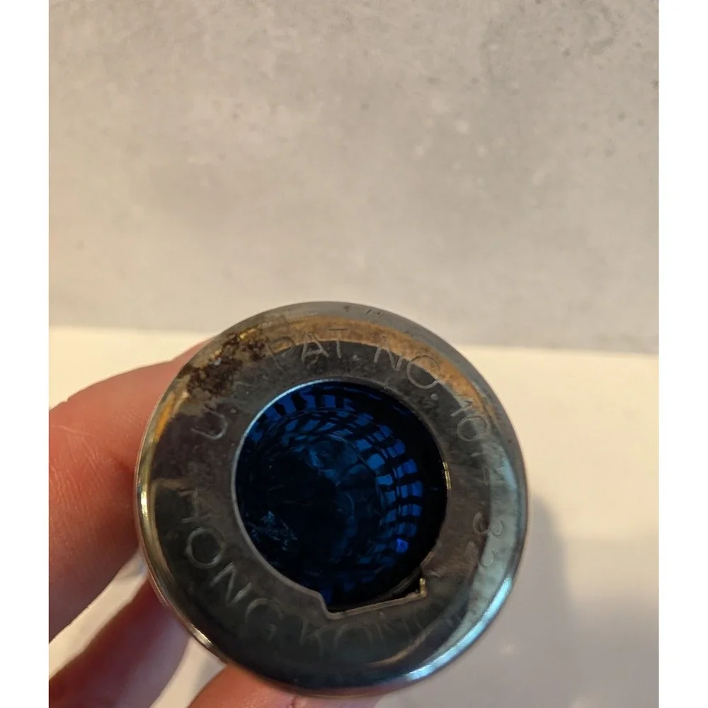 Vintage Cobalt Blue Glass Silver Plated Filigree Salt & Pepper Shakers Hong Kong